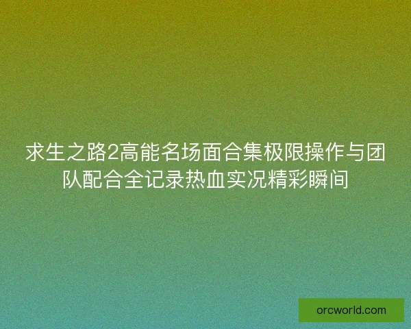 求生之路2高能名场面合集极限操作与团队配合全记录热血实况精彩瞬间 求生之路2高能名场面合集极限操作与团队配合全记录热血实况精彩瞬间
